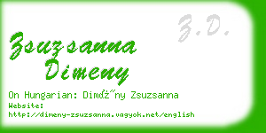 zsuzsanna dimeny business card